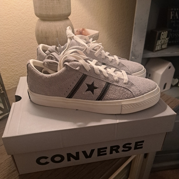 Converse Light Gray Sneakers with Black Accents - Picture 1 of 2
